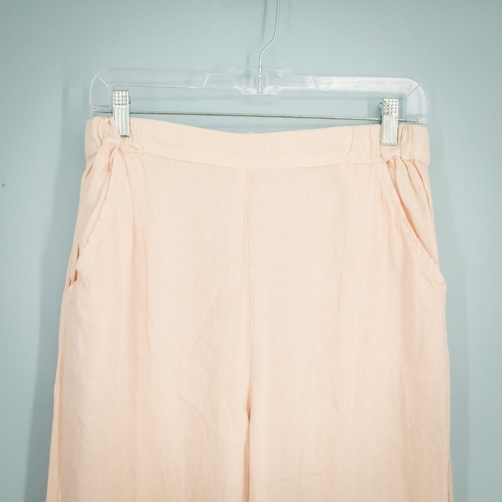 CP Shades Size Medium M Wendy Peach Pink Pull On Wide Leg 100% Linen Pants - Picture 3 of 7